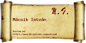 Mácsik István névjegykártya